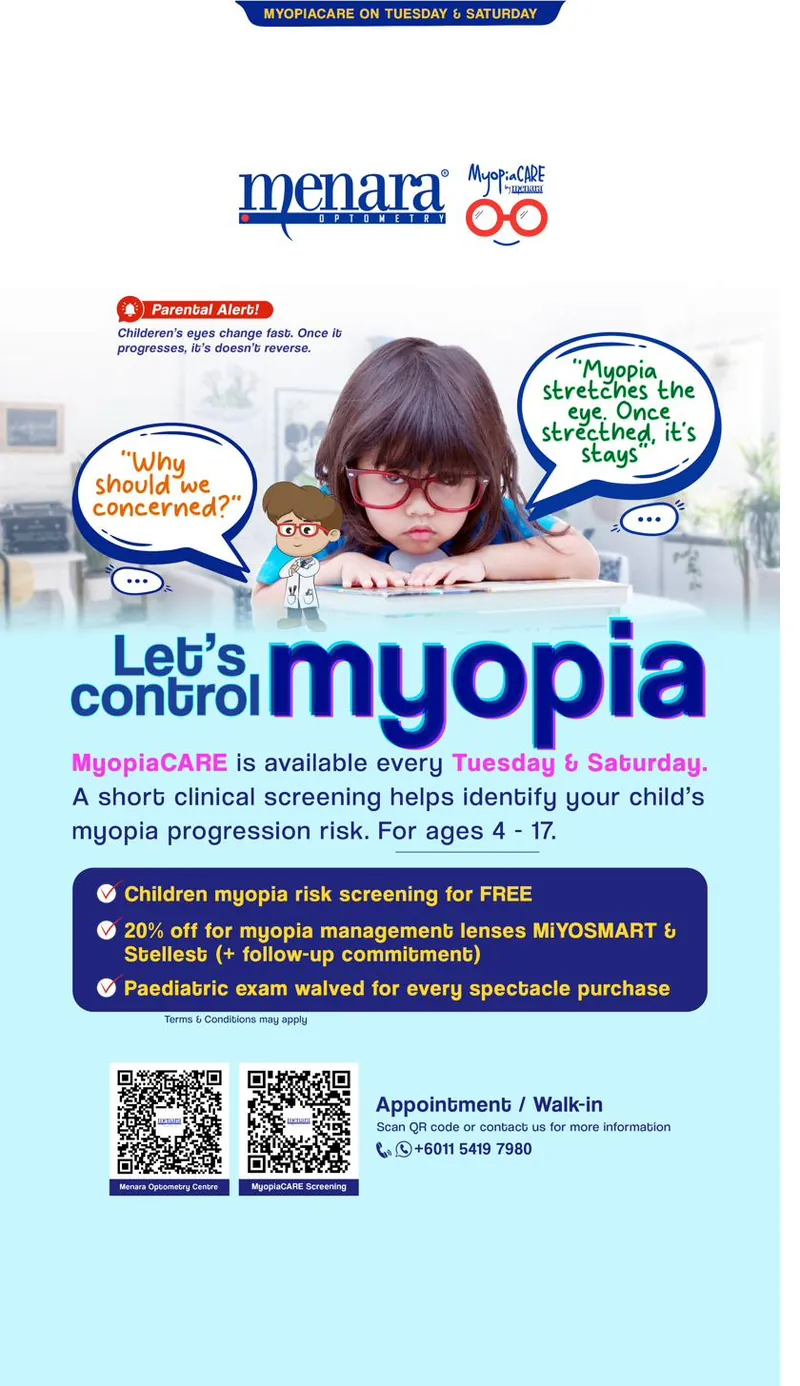 MyopiaCARE Tuesday — children myopia screening promo
